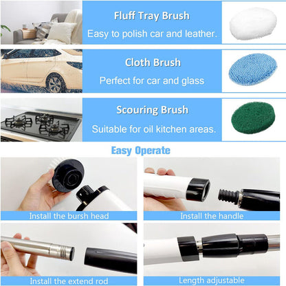 Electric Brush Spin Scrubber Cordless Rechargeable Handheld Power Cleaning