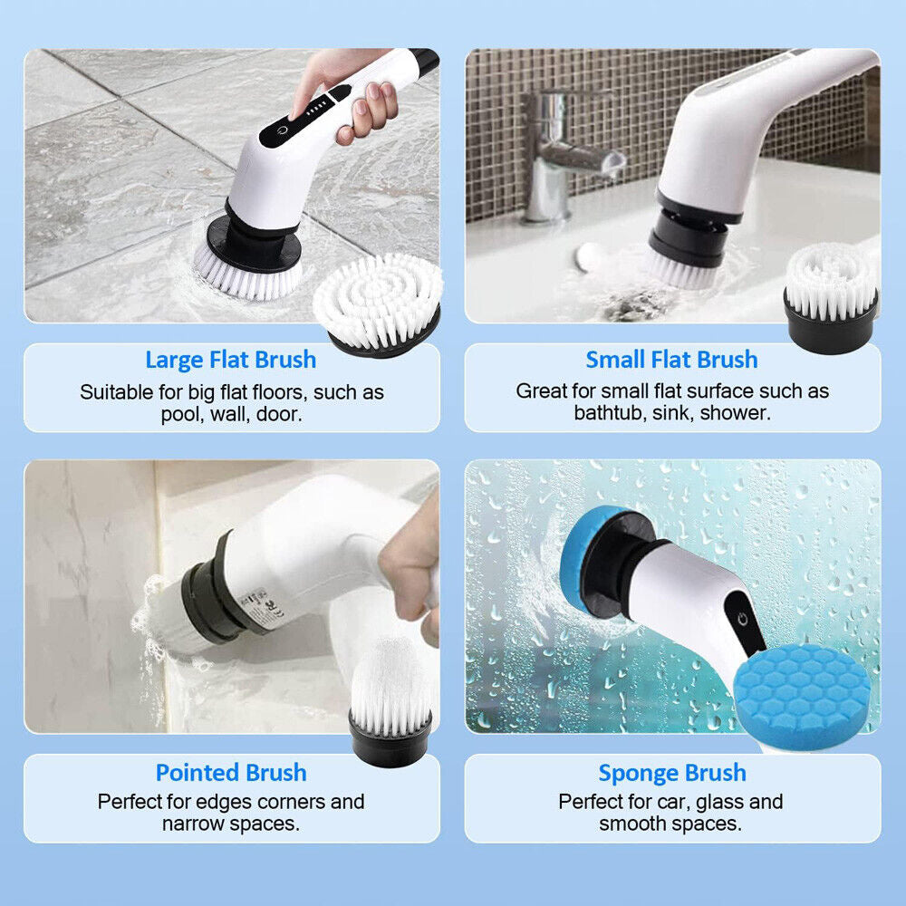 Electric Brush Spin Scrubber Cordless Rechargeable Handheld Power Cleaning